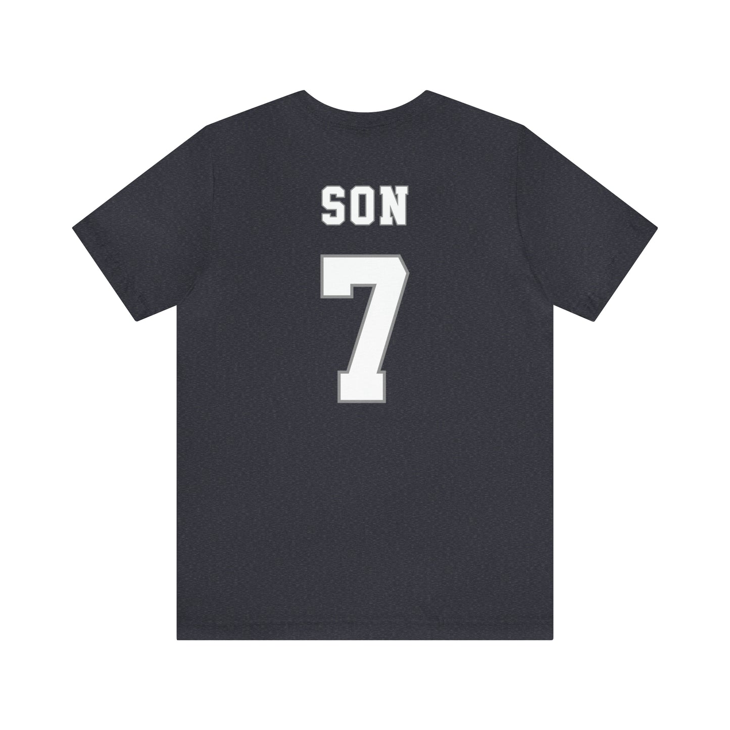 Son Heung-min Tottenham Hotspur NFL Style T-Shirt (front and back)