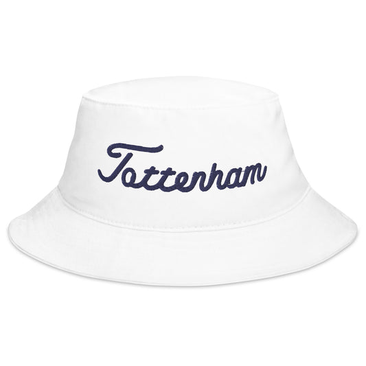 Tottenham Golf Script Bucket Hat White