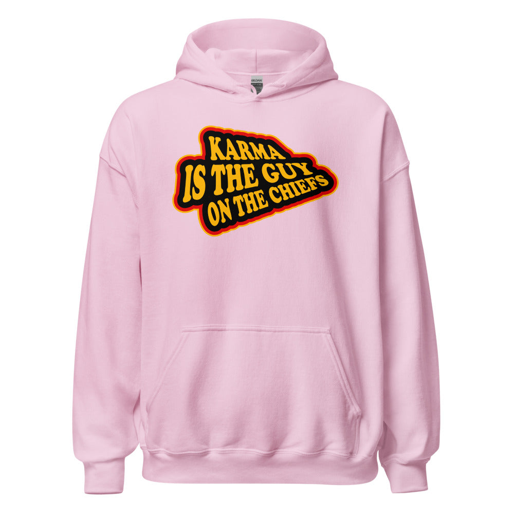 Karma Is The Guy On The Chiefs Kelce Swift Arrowhead Hoodie