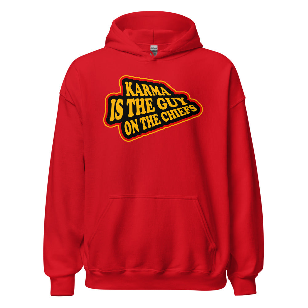 Karma Is The Guy On The Chiefs Kelce Swift Arrowhead Hoodie
