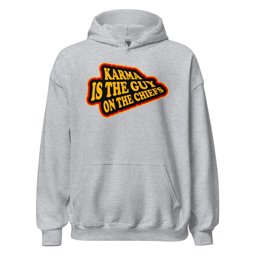Karma Is The Guy On The Chiefs Kelce Swift Arrowhead Hoodie