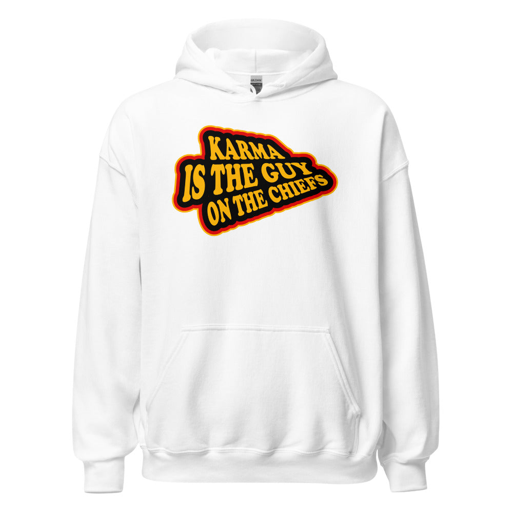 Karma Is The Guy On The Chiefs Kelce Swift Arrowhead Hoodie