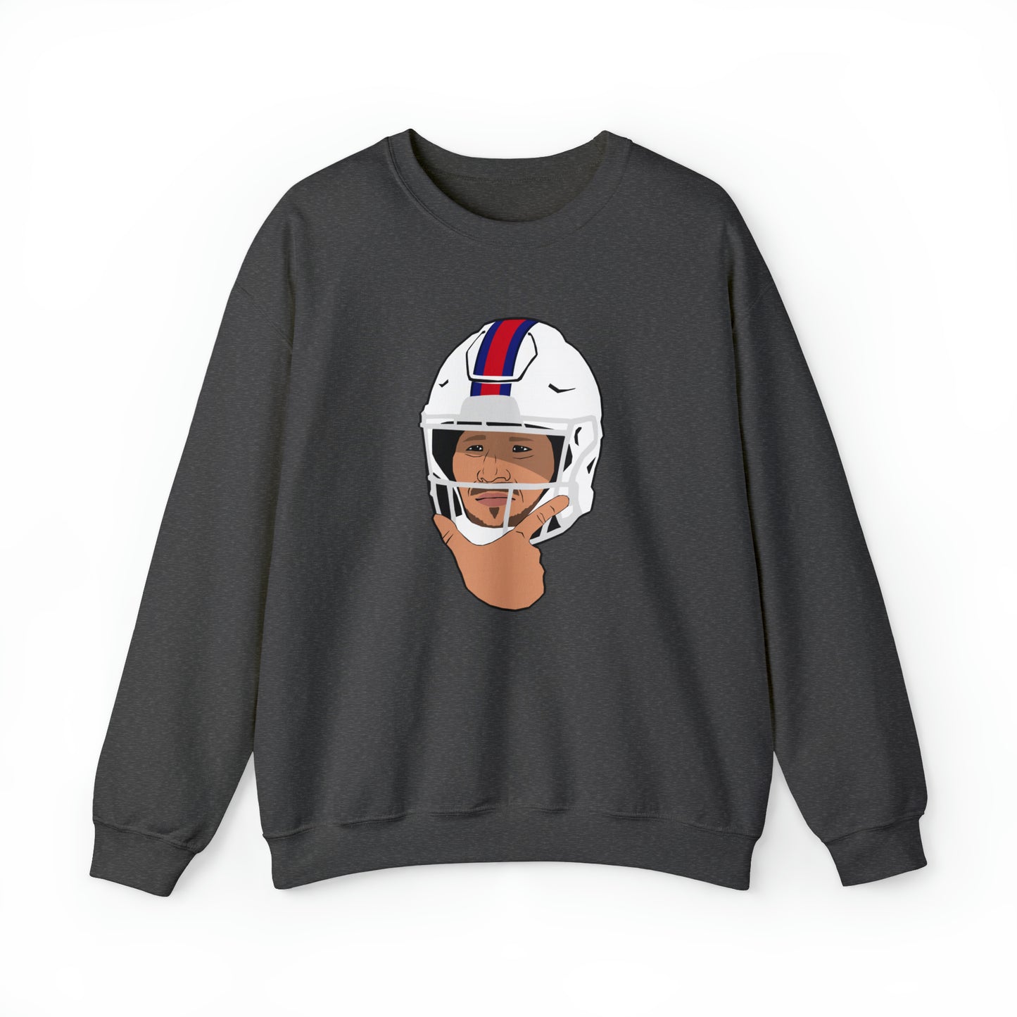 Josh Allen Thinking Emoji Bills Crewneck Sweatshirt