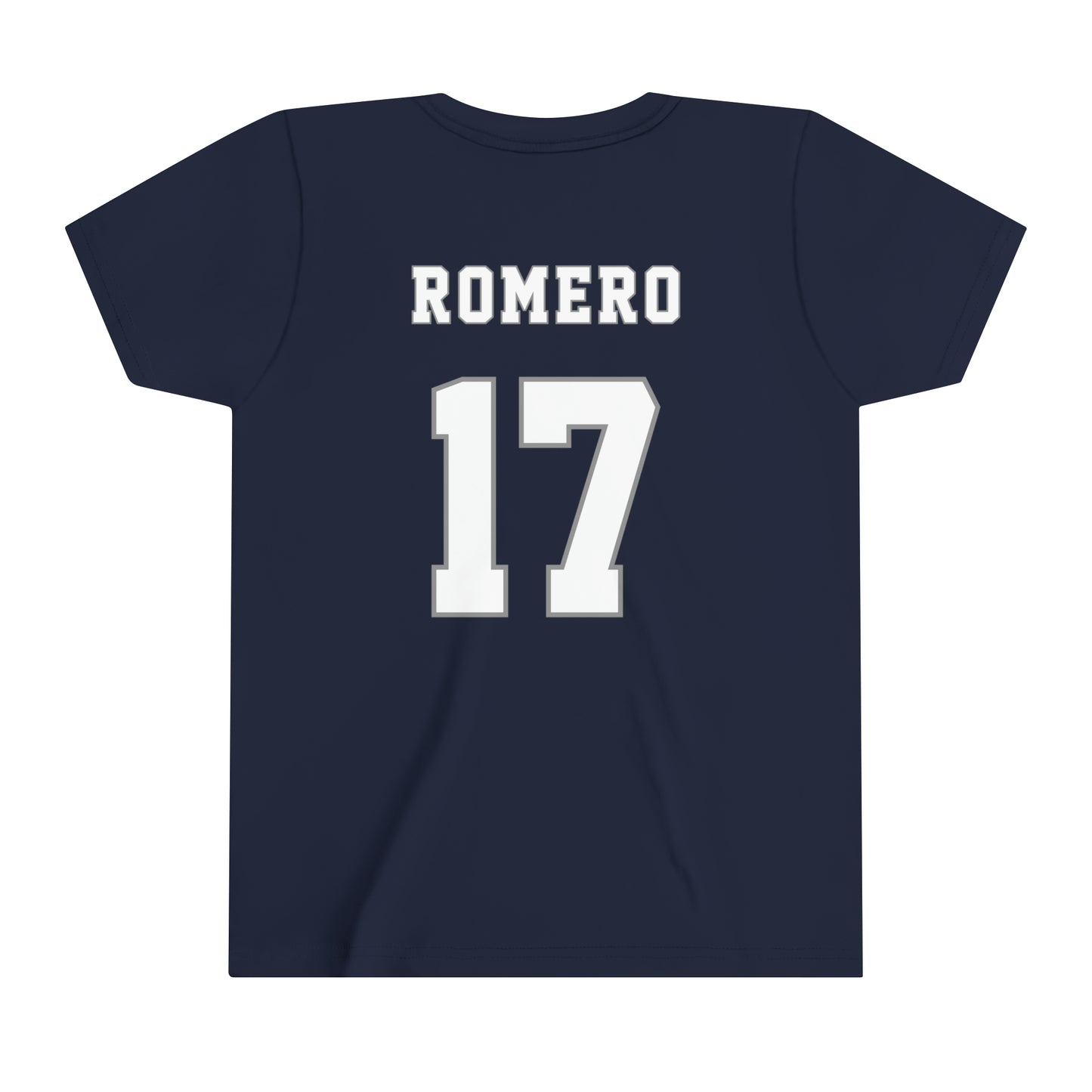 Cristian Romero Tottenham Hotspur NFL Style Youth Short Sleeve Tee (front and back)