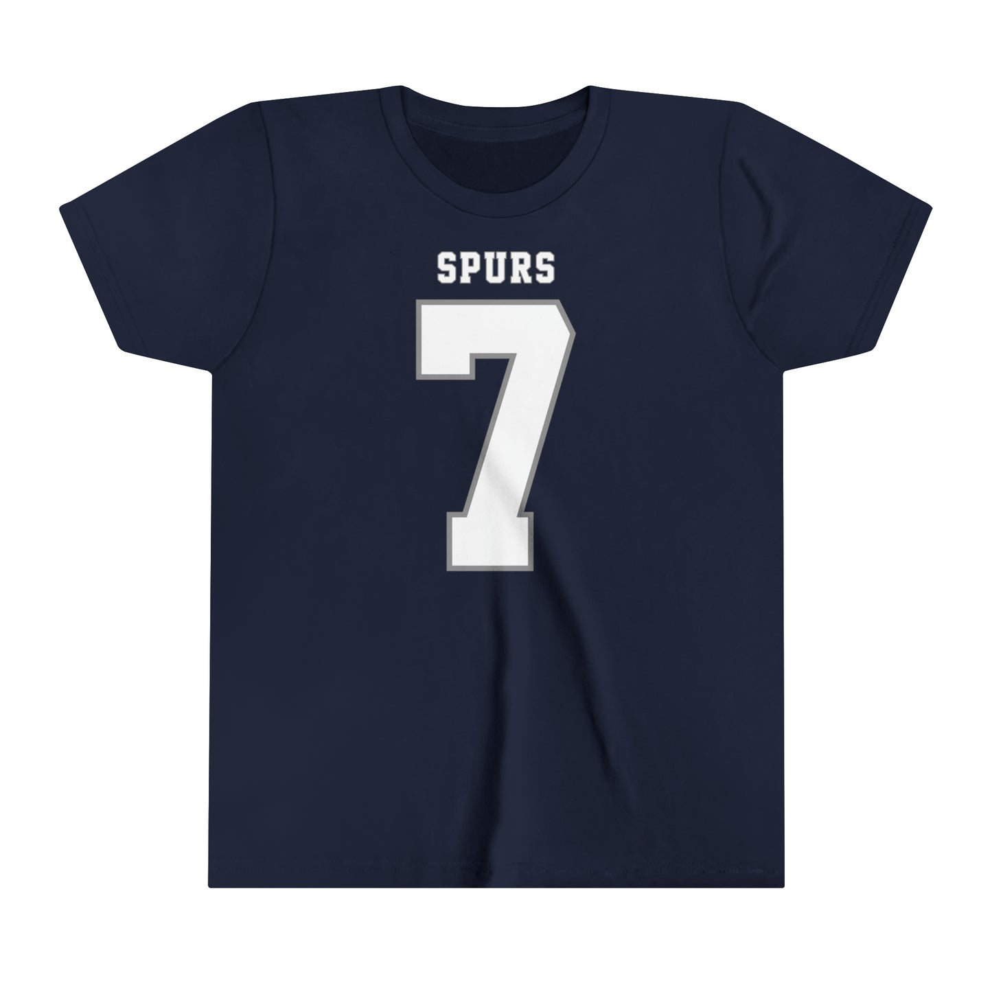 Son Heung-min Tottenham Hotspur NFL Style Youth Short Sleeve Tee (front and back)