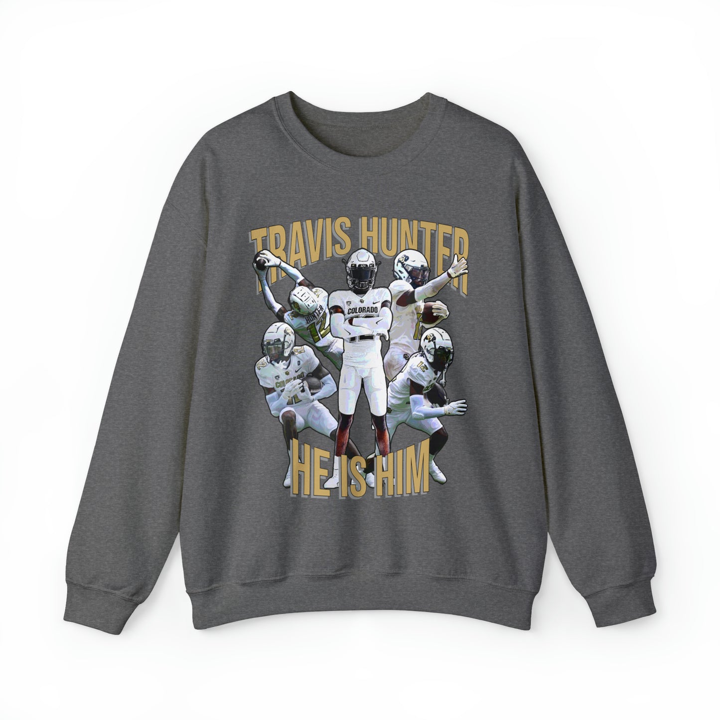 Travis Hunter He Is Him Colorado Crewneck Sweatshirt