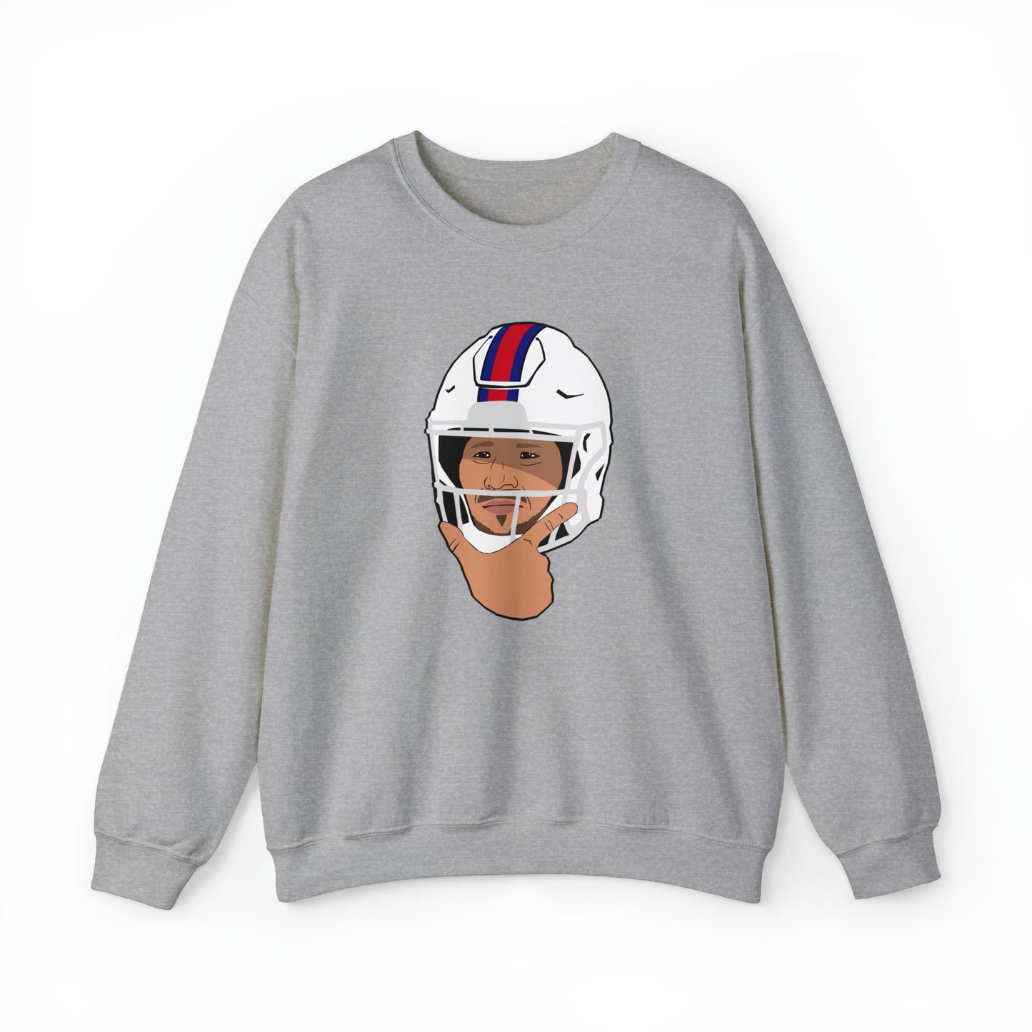 Josh Allen Thinking Emoji Bills Crewneck Sweatshirt