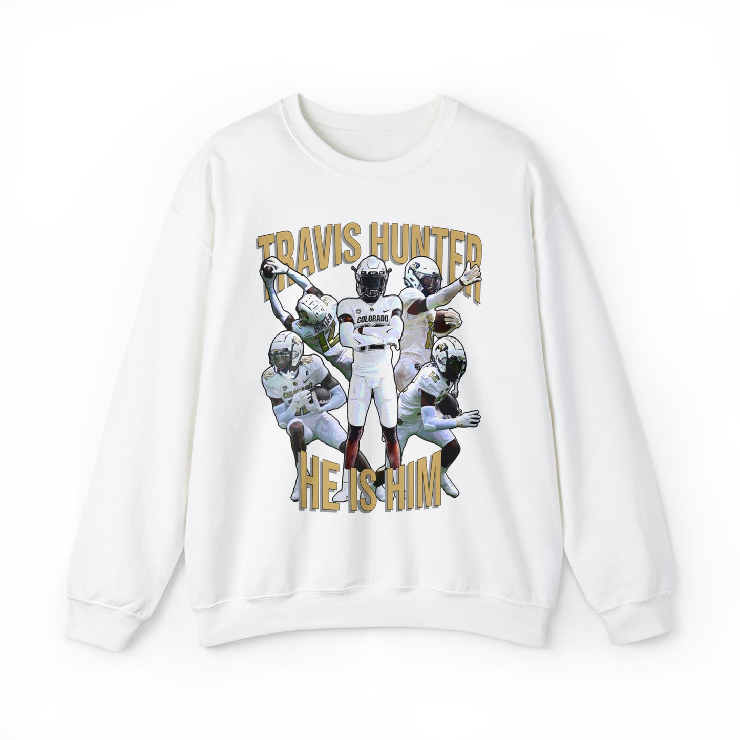 Travis Hunter He Is Him Colorado Crewneck Sweatshirt