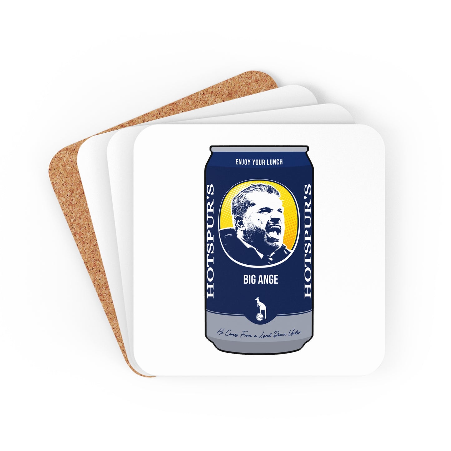 Ange Postecoglou Foster's Can Tottenham Hotspur Corkwood Coaster Set