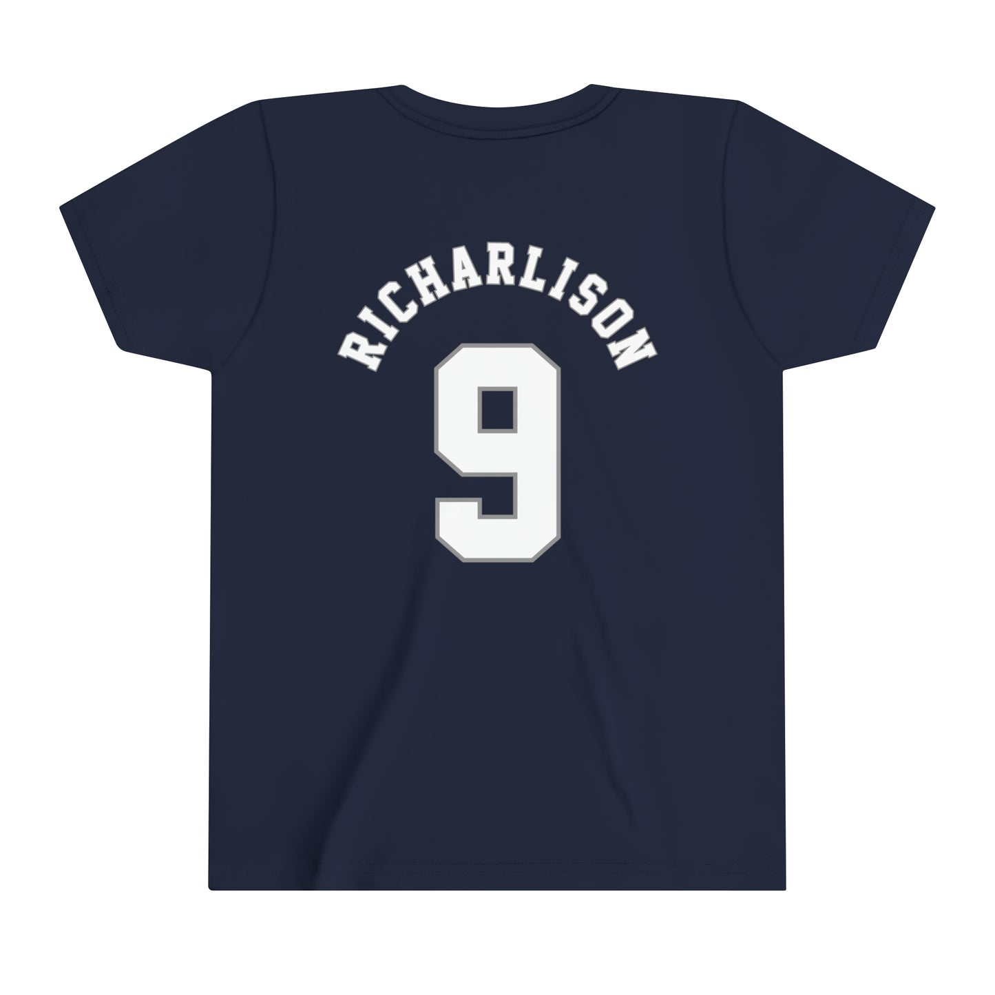 Richarlison Tottenham Hotspur NFL Style Youth Short Sleeve Tee (front and back)