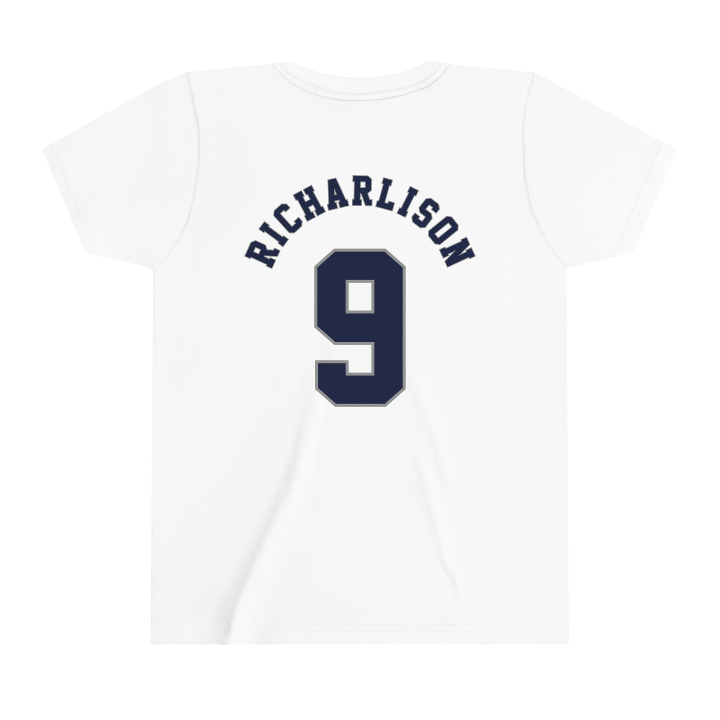 Richarlison Tottenham Hotspur NFL Style Youth Short Sleeve Tee (front and back)