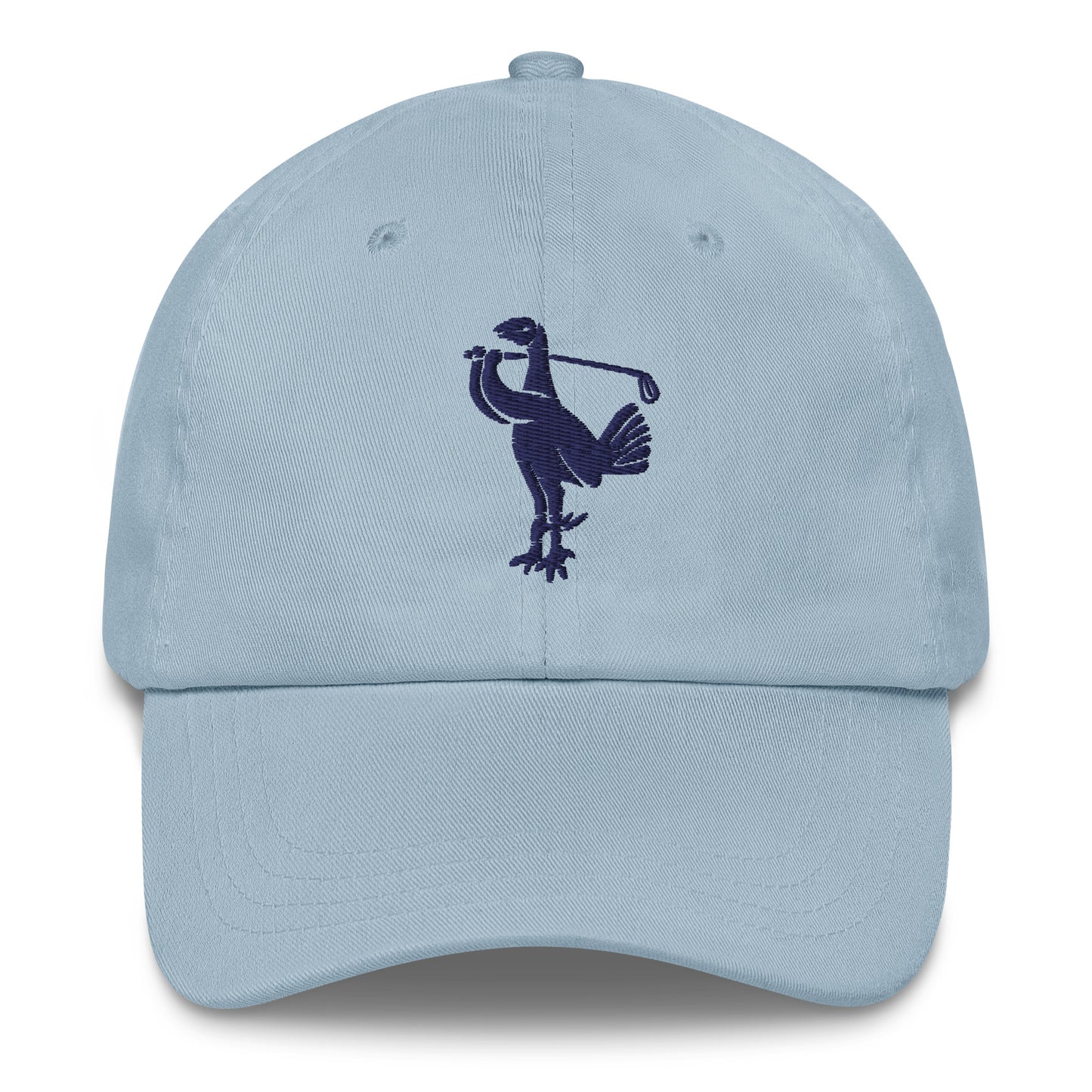 Retro Golfing Cockerel White Dad Hat