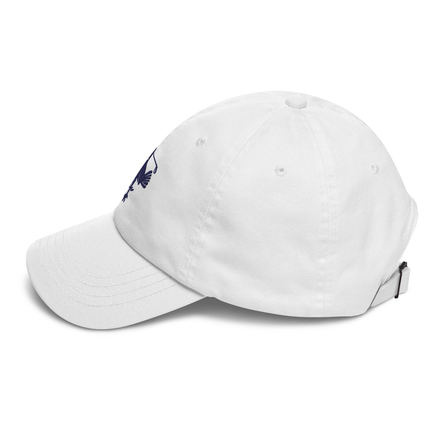 Retro Golfing Cockerel White Dad Hat