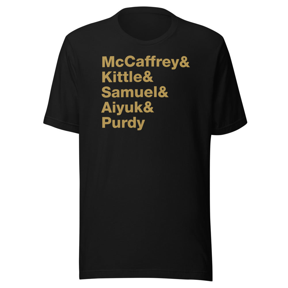 San Francisco McCaffrey Kittle Samuel Aiyuk Purdy Unisex T-Shirt