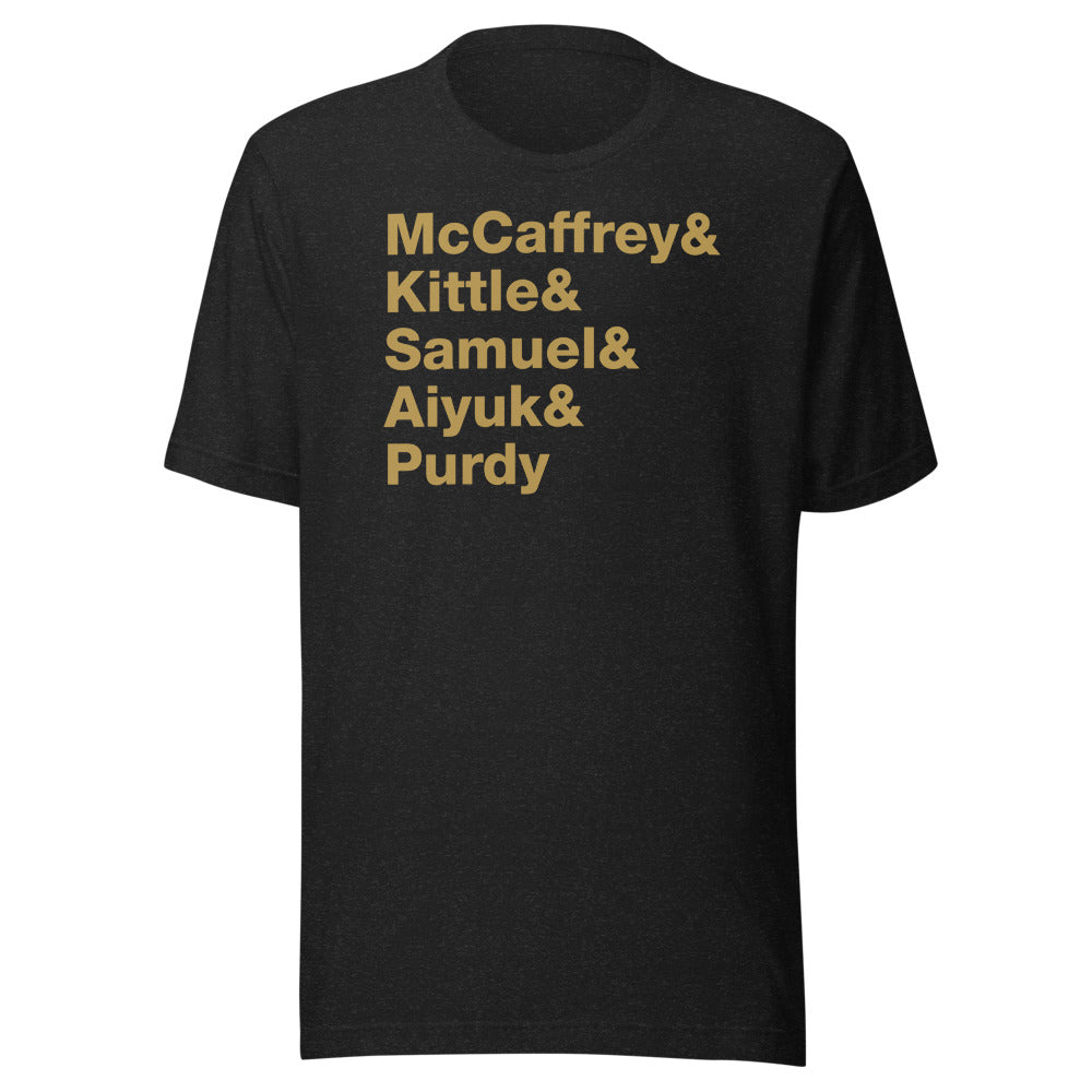 San Francisco McCaffrey Kittle Samuel Aiyuk Purdy Unisex T-Shirt