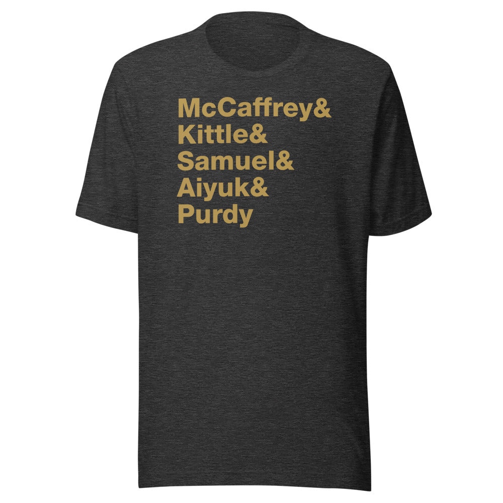 San Francisco McCaffrey Kittle Samuel Aiyuk Purdy Unisex T-Shirt