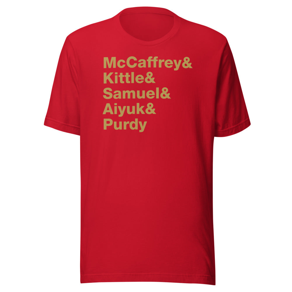 San Francisco McCaffrey Kittle Samuel Aiyuk Purdy Unisex T-Shirt