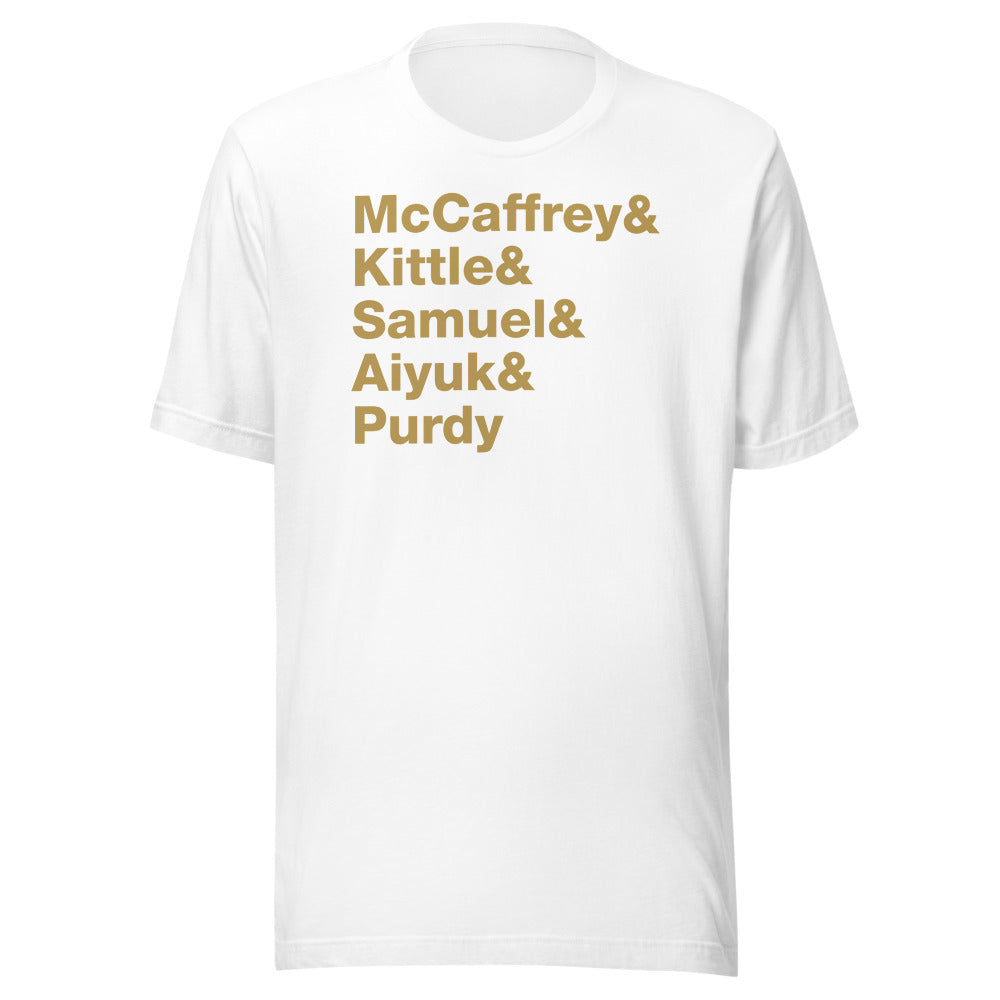 San Francisco McCaffrey Kittle Samuel Aiyuk Purdy Unisex T-Shirt