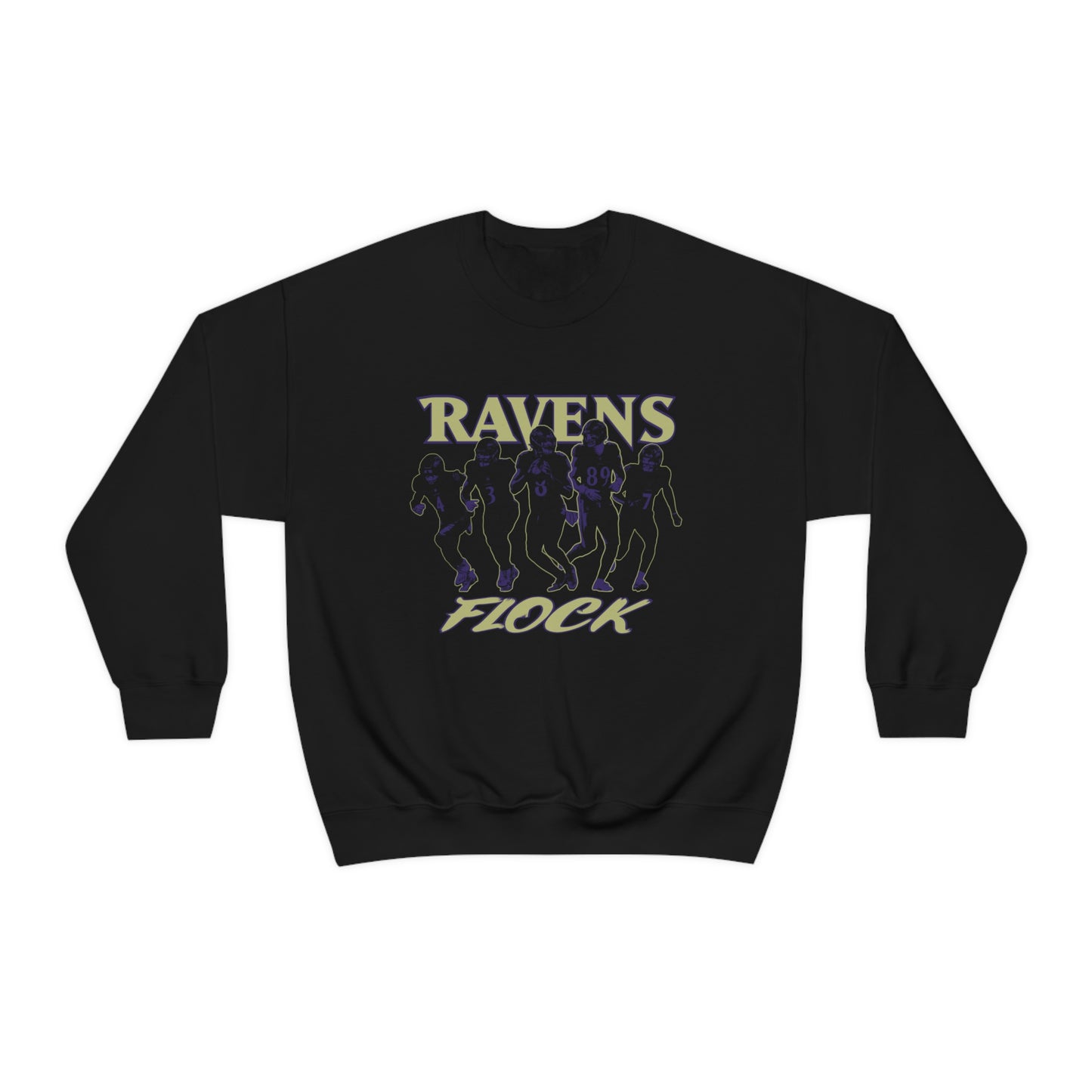 Baltimore Ravens #RavensFlock Crewneck Sweatshirt Lamar Jackson, Odell Beckham Jr., Mark Andrews, Zay Flowers, Rashod Bateman