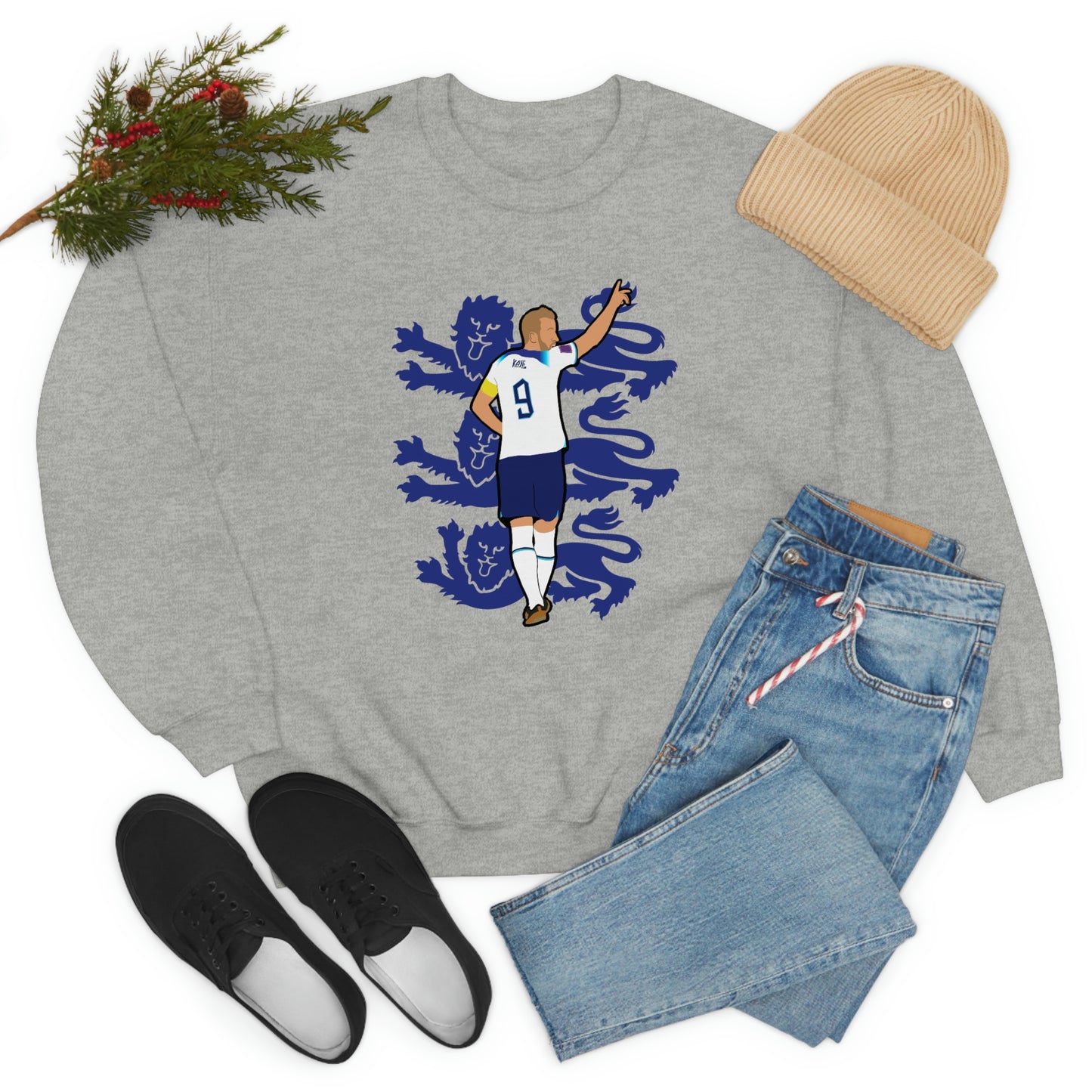 Harry Kane England Three Lions Crewneck Sweatshirt