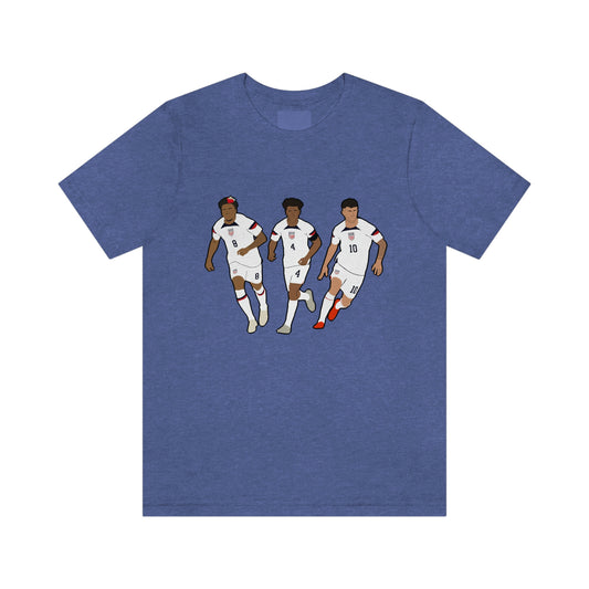 United States Men's Nationals Team Weston McKennie Tyler Adams Christian Pulisic USMNT World Cup 2022 T-Shirt