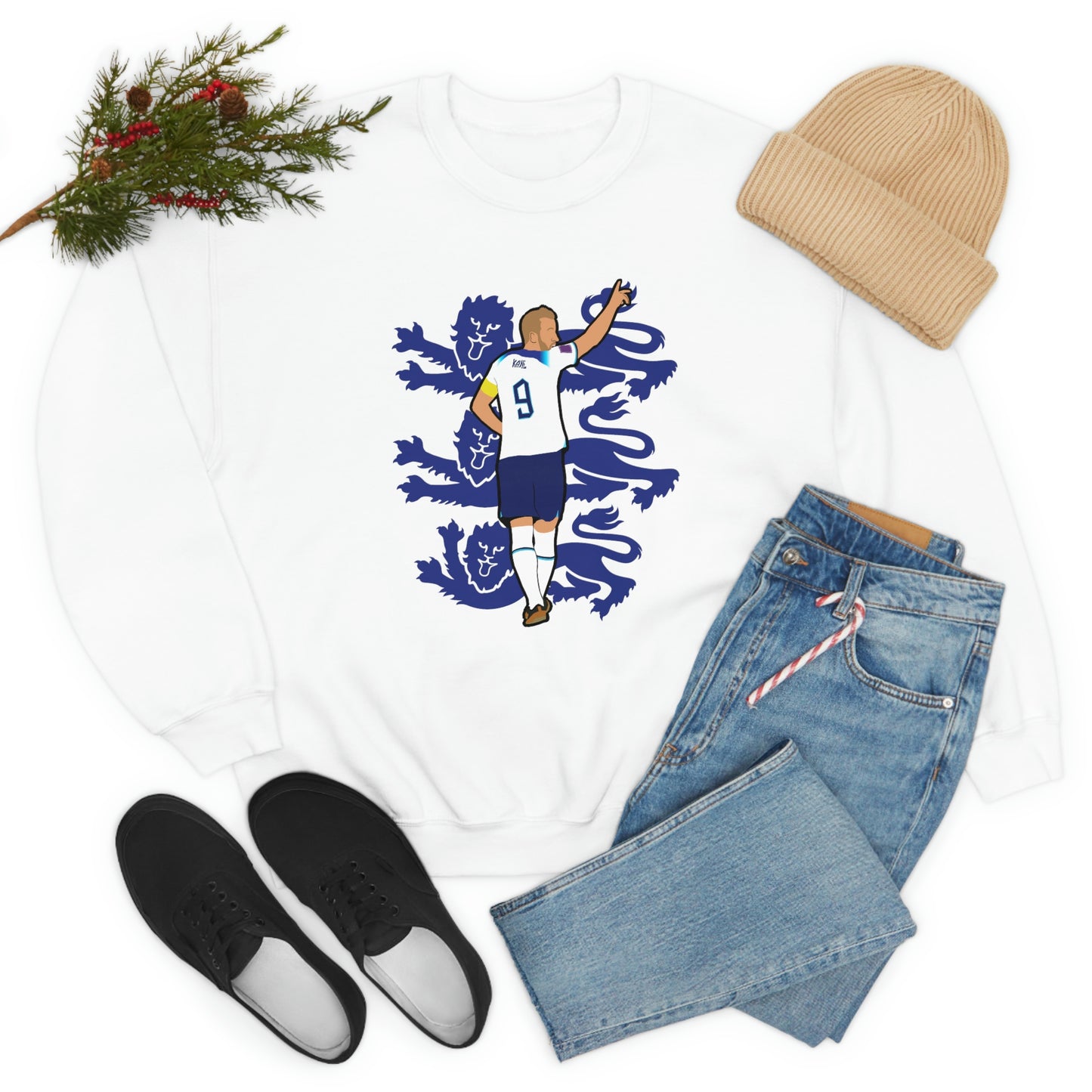 Harry Kane England Three Lions Crewneck Sweatshirt